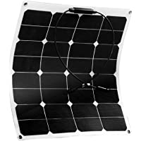 Newpowa Panel solar flexible de 50 W- 12 V- cargador semiflexible- resistente al agua- cargador solar para RV- barco…